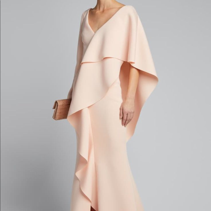 Blush Pink Ruffle Gown. Fits Like A Glove, Sadly Didn’t Come In Time For Me To Wear To A Wedding. Would Be Beautiful For Any Event Or Photoshoot! Never Been Worn, New In Box. Badgley Mischka Dress, Long Sleeve Gown, فستان سهرة, Looks Chic, Groom Dress, Designer Gowns, Badgley Mischka, Glamorous Evening Gowns, Bergdorf Goodman