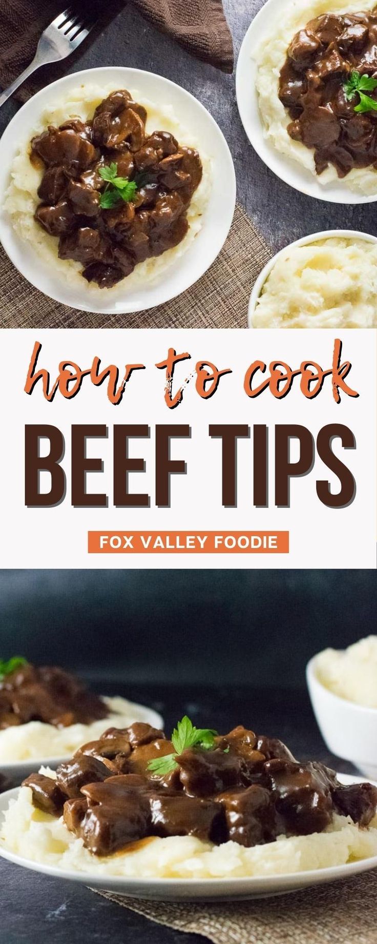 how to cook beef tips on top of mashed potatoes