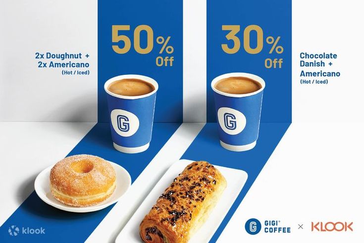 an advertisement for coffee and doughnuts is shown