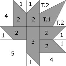 the star quilt block is shown with numbers on it