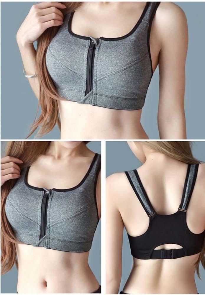 New Style Ladies Front Zipper Sports Bra/Womens fitness bra/ Yoga bra Product Description   Custom Fabric  •100%cotton,130-220gsm •100%polyester,110-180gsm •65%polyester 35%cotton,180-240gsm •80%cotton 20%polyester,160-240gsm •60%cotton 40%polyester,160-240gsm •50%cotton 50%polyester,160-240gsm •95%cotton 5%spandex •combed cotton, semi-combed cotton yarn, carded yarn Custom Color Custom Logo A professional manufacturer of all kinds of Boxing Gear, Martial Arts Wear, Sports Wear, Fitness Gears, Zipper Sports Bra, Crop Top Designs, Running Vest, Swimsuits Halter, Seamless Bra, Sport Bra, Clothing Ideas, Sport Wear, Yoga Women