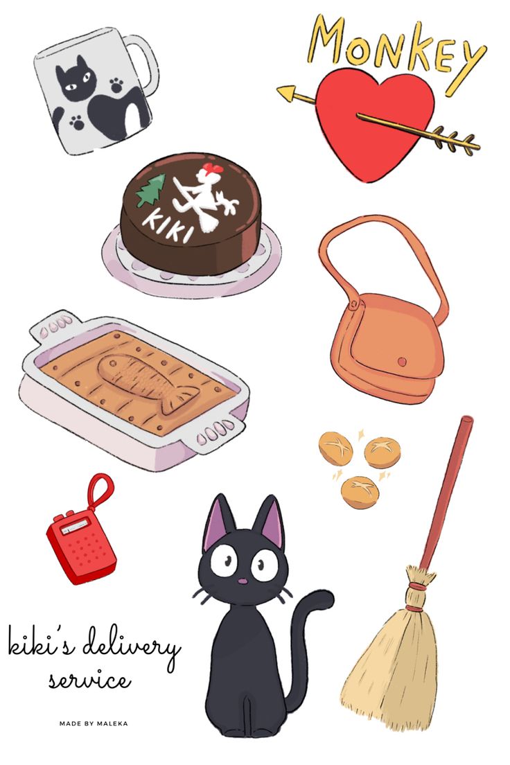 an image of various items that are in the shape of a cat and other things