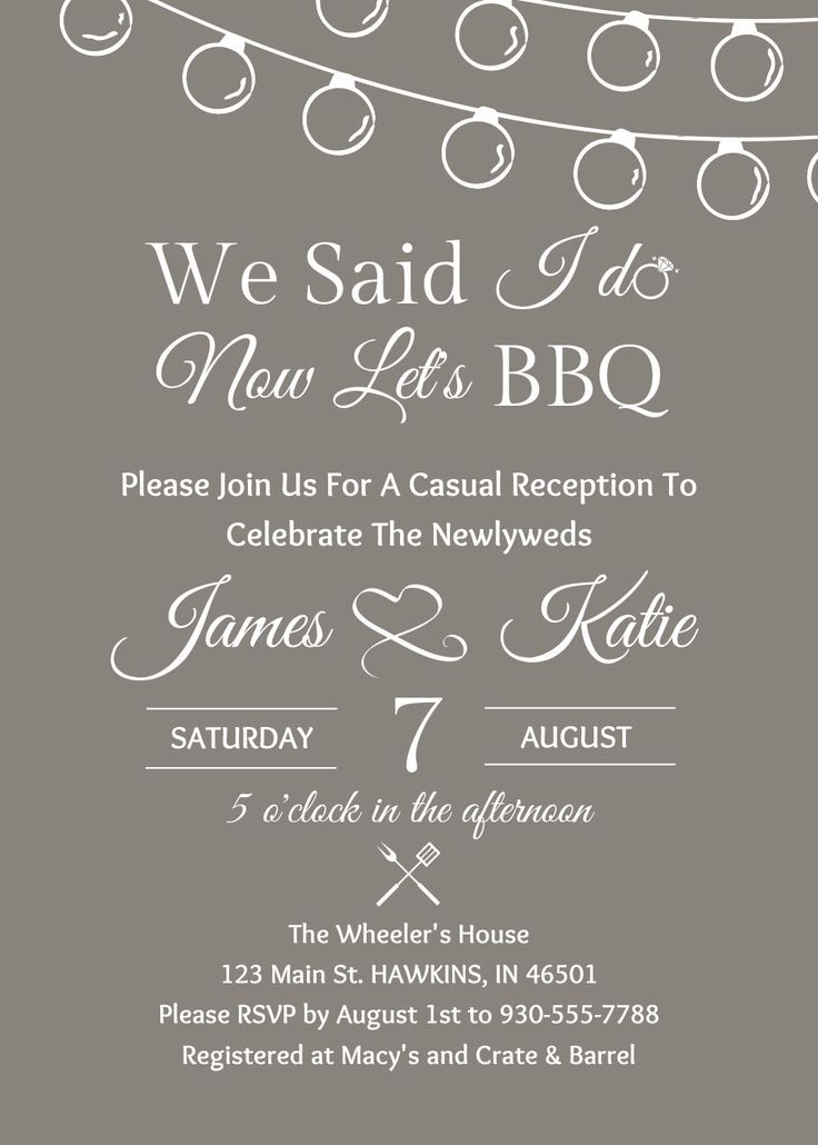 This 'I Do BBQ' Invitation template is perfect for BBQ lovers and newlyweds that want to keep their wedding reception casual. This invitation also works great for engagement dinners. Elopement After Party, Backyard Bbq Wedding Reception, Bbq Invitation Template, After Party Invitation, Casual Wedding Reception, Bbq Invite, Wedding Reception At Home, Bbq Wedding Reception, Backyard Bbq Wedding