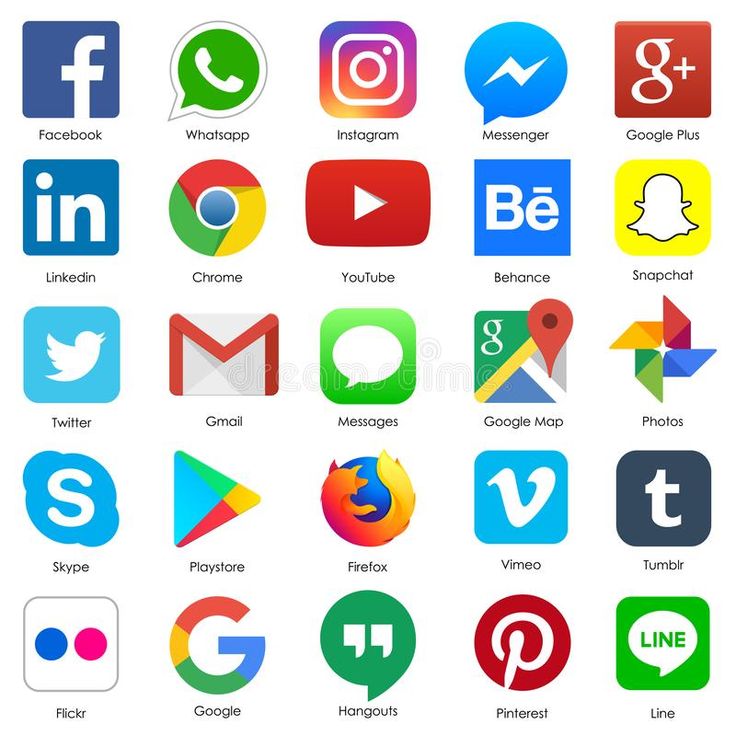 many different social media icons are shown in this screenshot from the top view, and bottom view