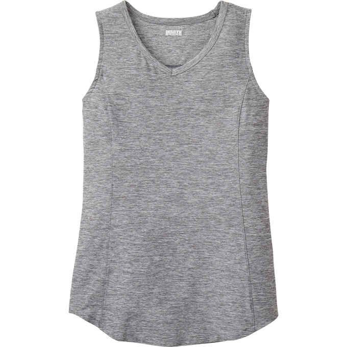 Women's Armachillo Cooling Tank Top Fitted Gray Cotton Activewear, Fitted Moisture-wicking Athletic Heather Top, Lightweight Fitted Casual Activewear, Fitted Solid Tops For Outdoor Activities, Fitted Tops For Outdoor Summer Activities, Fitted Tops For Summer Outdoor Activities, Casual Go-dry Athletic Heather Top, Fitted Casual Activewear For Outdoor, Casual Athletic Heather Go-dry Tops