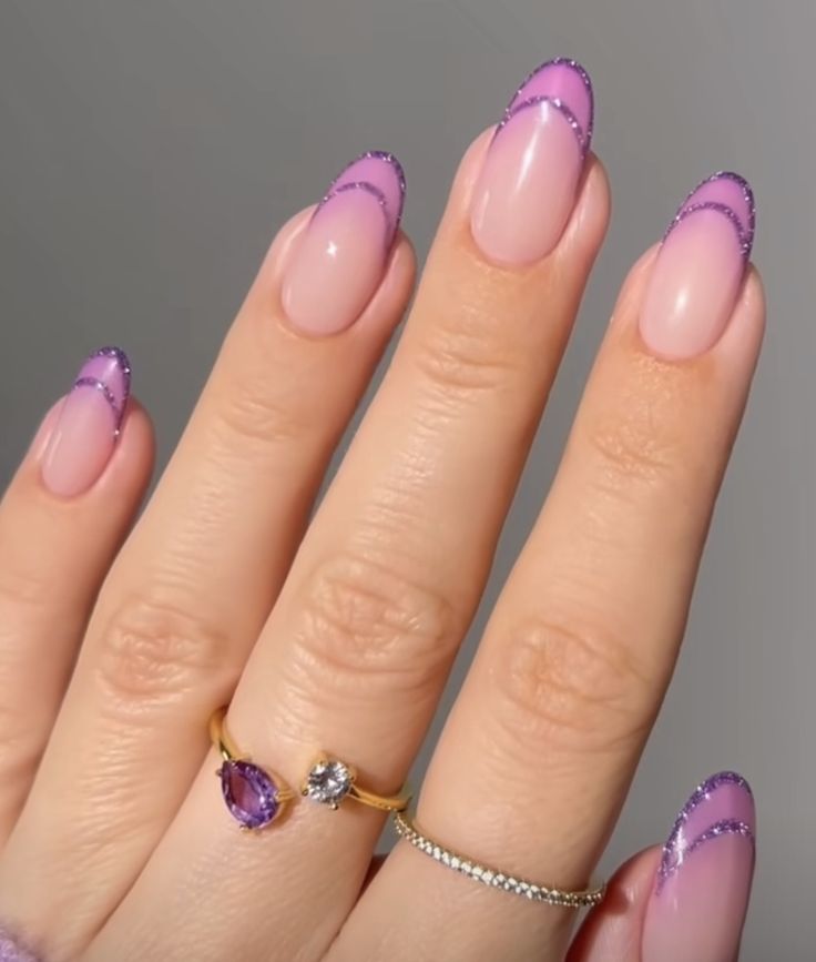 Pink And White Ombre Nails, Ombre Nail Ideas, White Ombre Nails, Pink And White Ombre, Almond Nails Pink, Feminine Colors, Tape Nail Art, Queen Nails, Hello Nails