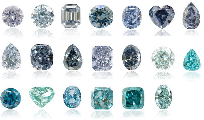 Diamond Color Chart, Jewel Drawing, Diamond Color Scale, Natural Blue Diamond, Blue Diamonds, Fancy Diamonds, Blue Gems, Rocks And Gems, Fancy Color Diamonds