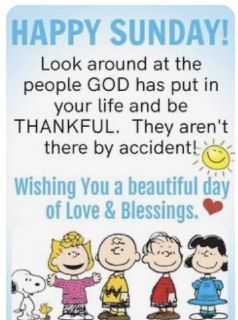 a happy sunday card with three cartoon characters and the words, wishing you a beautiful day of love & blessing