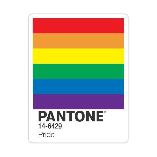 the pantone pride sticker on a white background