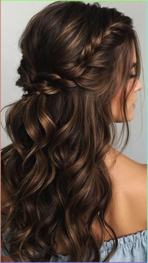 Quick Styles, Bridesmaid Hair Inspo, Bridesmaid Hair Makeup, Hoco Hairstyles, Long Wavy Hair, Bridal Hair And Makeup, Hairstyles Ideas, Wedding Hair And Makeup, Light Brown Hair