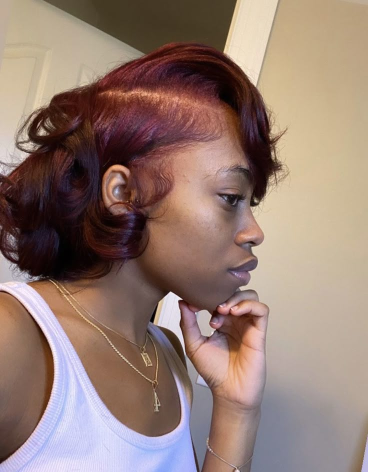 Classy Prom Hairstyles For Short Hair, Red Flexi Rods On Natural Hair, Short Slick Press, Shoulder Length Bob Natural Hair, Natural Flat Ironed Hair Hairstyles Short, Slick Press Hairstyles Short Hair, Slick Press Natural Hair Short, Side Part Silk Press Natural Hair Curls, Slick Press Natural Hair