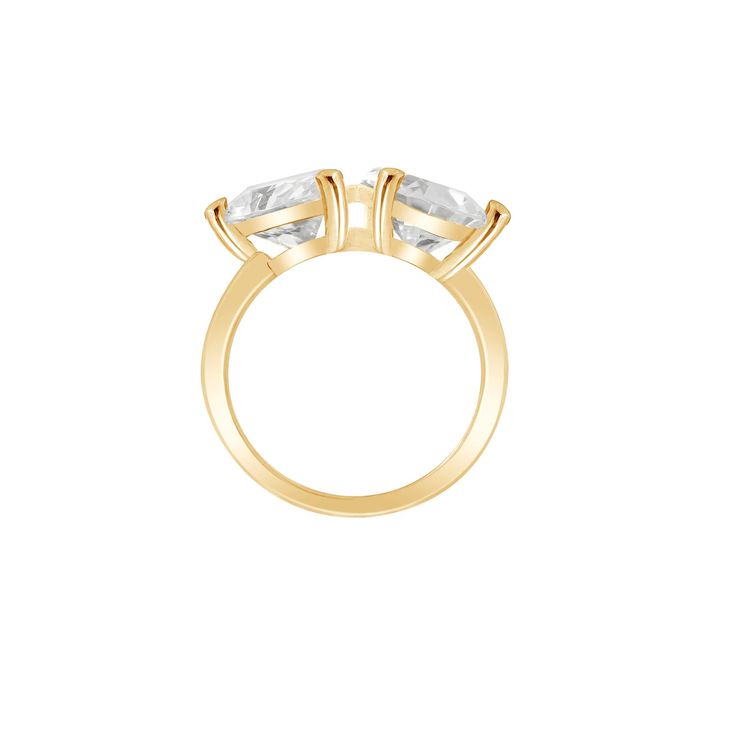 two stone ring in yellow gold