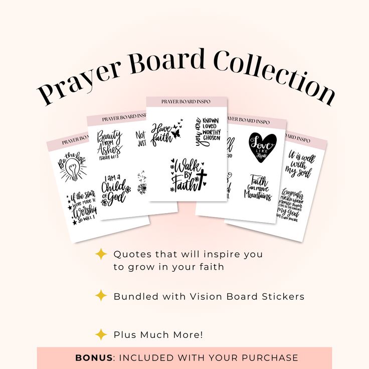 the prayer board collection is available for purchase