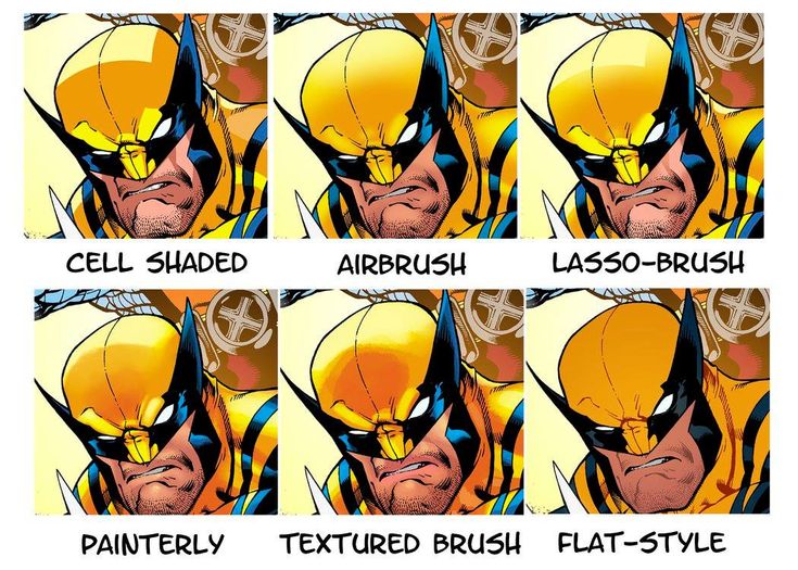 an image of the different facial expressions in wolverine's face and chest, as well as text