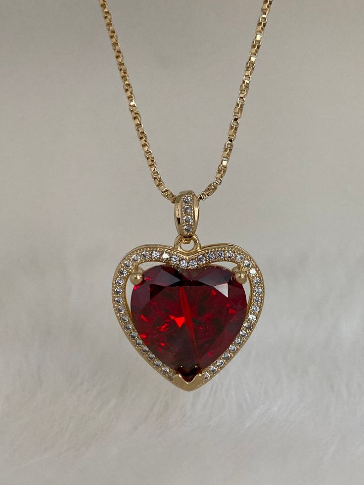 Ruby Crystal Aesthetic, Ruby Jewelry Aesthetic, Ruby Aesthetic Gem, Ruby Aesthetic, Ruby Heart Necklace, Ruby Heart Pendant, Ruby Jewelry Necklaces, Red Heart Necklace, Bo Derek