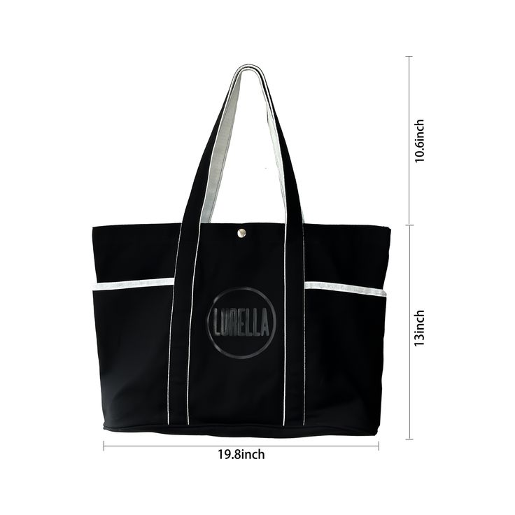 Be prepared for any adventure with our Can Hold It All Tote! This stylish and spacious tote has you covered, keeping everything you need in one place. Say goodbye to digging for your essentials and hello to convenience and organization. Perfect for the on-the-go lifestyle. Versatile Black Canvas Bag, Black Canvas Bag With Large Capacity For Daily Use, Practical Black Travel Bag With Pockets, Black Rectangular Canvas Bag With Zipper Pocket, Trendy Black Tote Travel Bag, Black Rectangular Canvas Travel Bag, Casual Black Travel Bag For School, Travel Canvas Bag With Zipper Pocket In Black, Black Travel Canvas Bag With Zipper Pocket