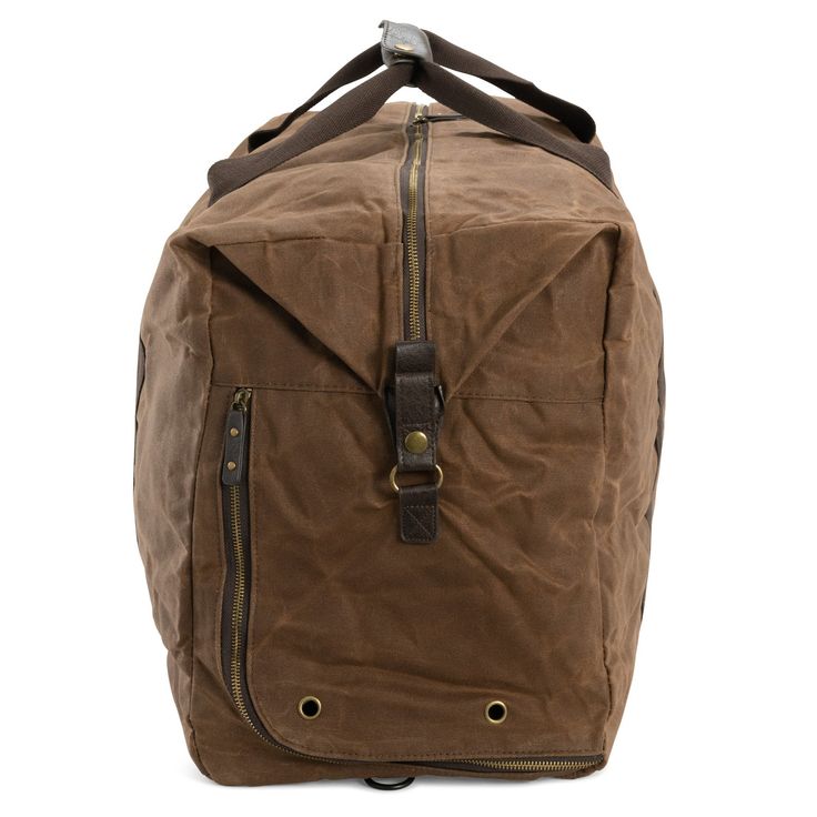 Organized travel meets rugged style in the Duffle Back Pack, sized to carry all your necessities for a weekend away. Simply pack all your items and zip up the top compartment for a duffle bag large enough for all your belongings. Made from rugged waxed cotton canvas that showcases scratches and folds for the sophisticated jet setter. Read our complete guide to caring for your waxed canvas bag or jacket here. Details: 29” Long x 15” Tall x 12” Wide Waxed Cotton Canvas Custom Leather Patch Double Rugged Large Capacity Bags For Outdoor Activities, Brown Waxed Canvas Travel Bag For Overnight Trips, Rugged Large Capacity Outdoor Bags, Functional Waxed Canvas Bags For Overnight Trips, Functional Travel Duffle Bag With Waxed Finish, Brown Waxed Duffle Bag For Overnight Trips, Brown Waxed Canvas Duffle Bag For Travel, Brown Waxed Canvas Weekender Bag For Travel, Cotton Duffle Bag With Large Capacity For Overnight Trips