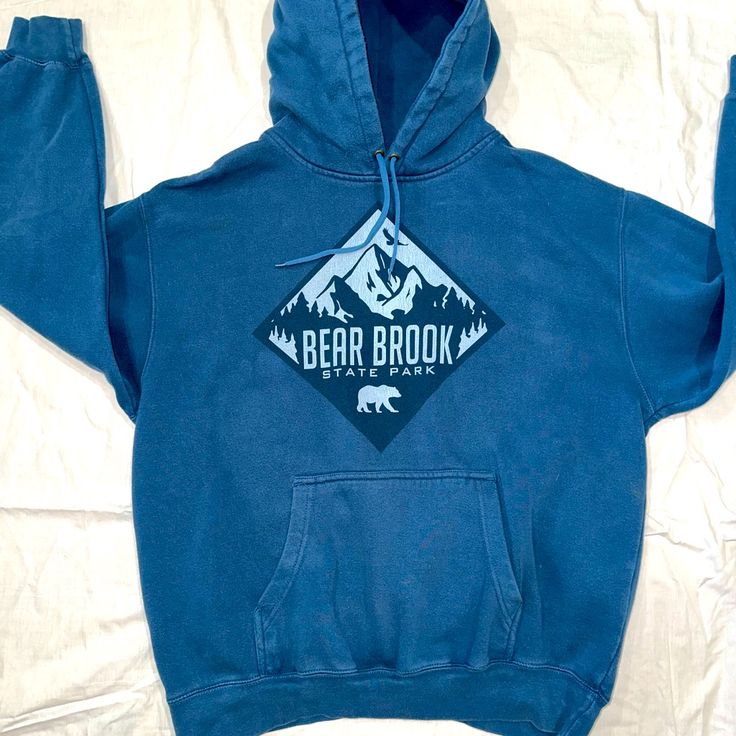 Large, Never Worn Hoodie With Pockets And Hood! Casual Winter Hiking Tops, Blue Branded Winter Sweatshirt, Blue Cotton Hoodie With Graphic Print, Winter Blue Branded Sweatshirt, Blue Hooded Sweatshirt For Outdoor, Winter Blue Sweatshirt With Branding, Blue Sweatshirt For Outdoor Activities In Fall, Blue Sporty Sweatshirt With Branding, Blue Relaxed Fit Hoodie Sweatshirt