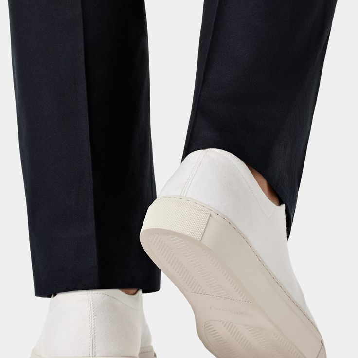 These crisp white sneakers are crafted in Portugal from textured cotton with a padded heel and cemented rubber sole. Custom Tuxedo, Perfect White Shirt, Tuxedo Shoes, Tuxedo Accessories, Custom Made Suits, Tuxedo Shirts, Classic Suit, Tuxedo Suit, Custom Suit