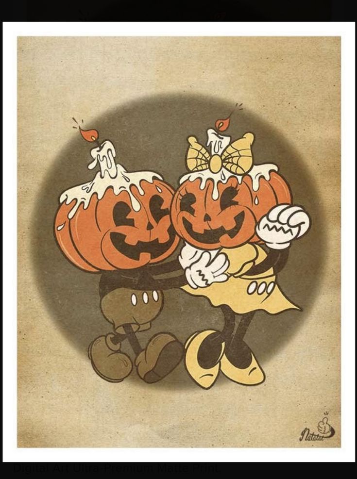 an image of mickey mouse and pumpkins