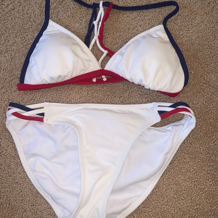 Red, White , And Blue! Perfect For Summer! Top Is Medium Bottoms Are Small, Both Never Been Worn 4th Of July Swimsuit, 4th Of July Bikinis, Cute Bathing Suits, Summer Photos, Womens Swim, Bathing Suits, Red And White, Swimming, Plus Size