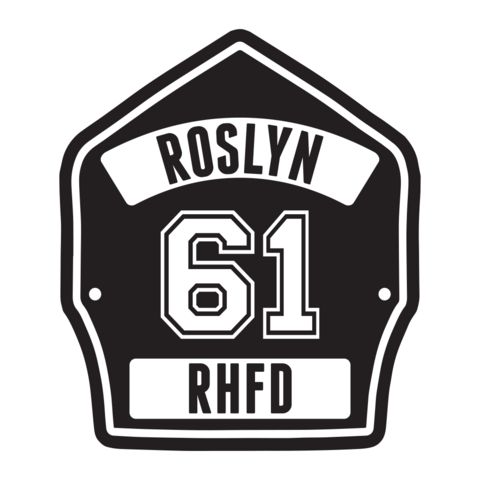 the logo for roslyn 61 rdfd, which has been changed to black and white