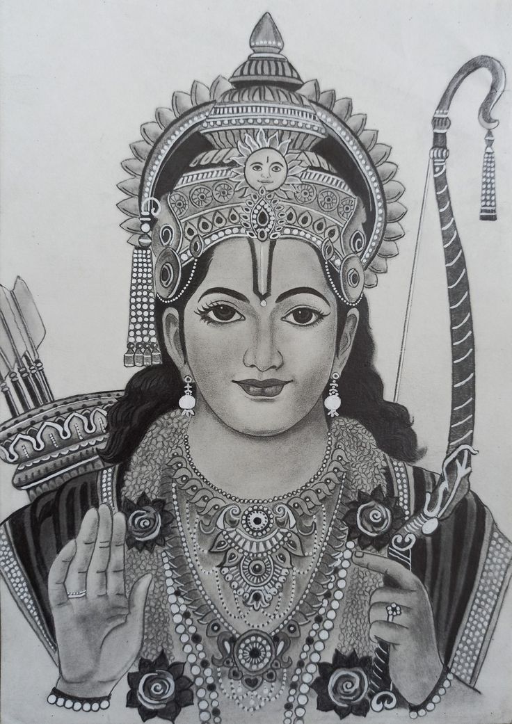 Shri Ram Sketch Drawing, Hindu Gods Pencil Drawings, Shri Krishna Drawing Sketch Art, Ram Bhagwan Sketch, Shri Ram Sketch Pencil Easy, Indian Gods Sketch, Shri Ram Mandala Art, Siya Ram Mandala Art, Siya Ram Drawings