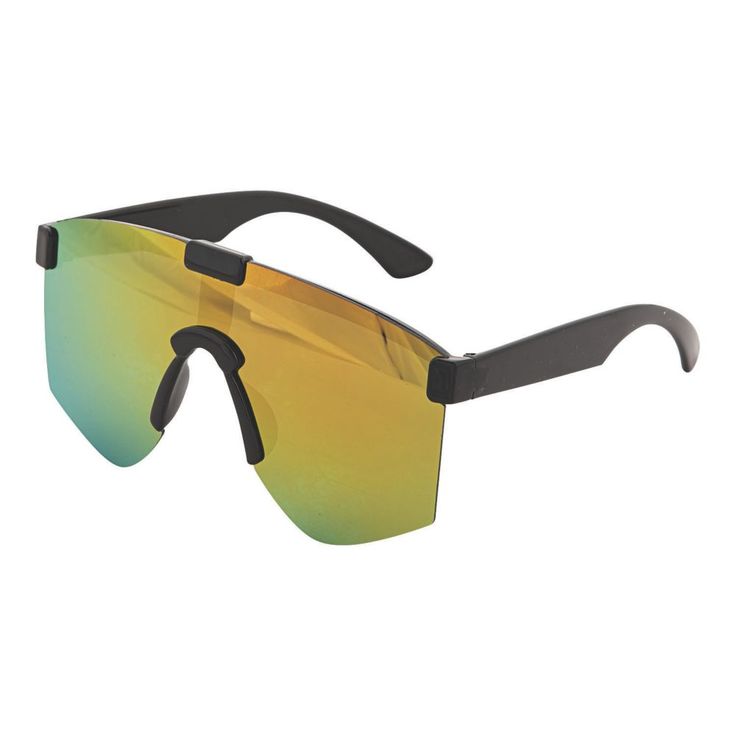 Reflect back to decades past with these Retro Mirrored Sunglasses. Great for a 90s or 80s party, these cool sunglasses are fun party favors and giveaways for adults and kids. Kick back and enjoy the waves at a beach-themed bash or make a splash at a pool party wearing mirrored sunglasses that complement any cool style. For novelty use only. Plastic. (6 pieces per unit) 5 1/2" x 2 1/2" with 5" ear pieces. © OTC 1980s Pool Party, Novelty Sunglasses, Pool Party Wear, Slap Bracelets, 80s Party, Summer Pool Party, Pink Plastic, Cool Sunglasses, Pool Days