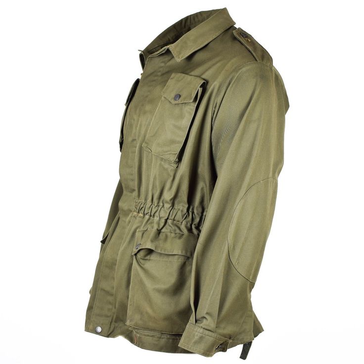 "Original Italian army olive green combat jacket Featuring button cuffs, elasticated waist, and reinforced elbows. 2 chest and 2 waist pockets snap buttoned Made of a strong yet breathable 65% Polyester / 35% cotton blend Used, but very good serviceable condition May be without chest loop fastening for the name patch Some jackets comes with italian insignia patch on the collar Shipping to United states, Canada, Europe * Economy shipping Shipping time : 7-21 working days or sometime more * Standa Khaki Military Utility Jacket With Multiple Pockets, Military Long Sleeve Cargo Utility Jacket, Long Sleeve Military Utility Jacket, Military Style Long Sleeve Khaki Utility Jacket, Khaki Cotton Combat Utility Jacket, Combat Style Khaki Cotton Utility Jacket, Military Cargo Style Utility Jacket For Outdoor, Military Style Utility Jacket With Cargo Details For Outdoor, Olive Military Utility Jacket With Pockets