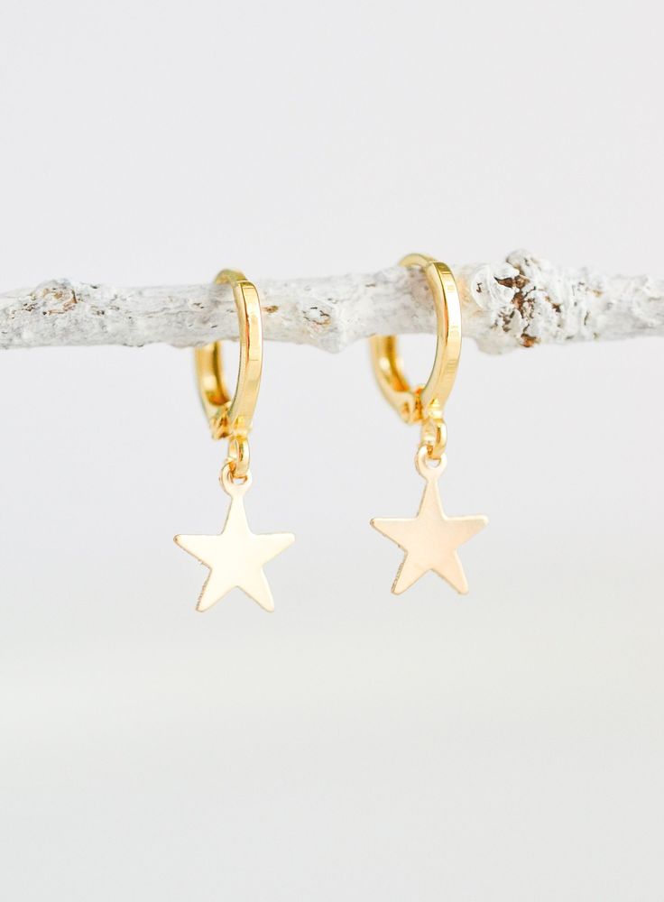 Star Earrings Dangle, Star Hoop Earrings, Hoop Earring Set, Gold Star Earrings, South San Francisco, Ribbon Gift, Earring Hook, Tiny Star, Hoop Earring Sets