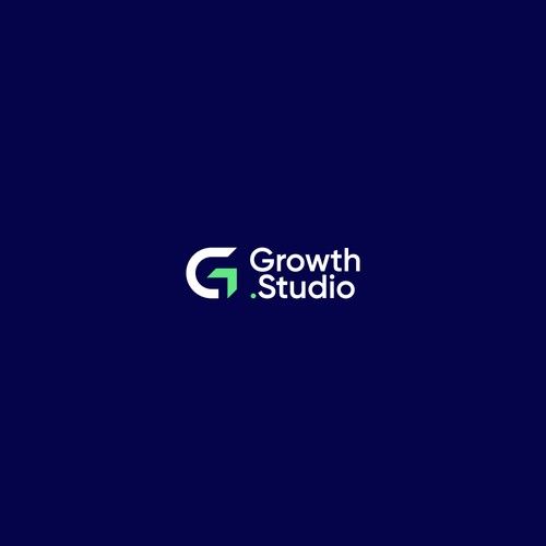 the growth studio logo on a dark blue background, with green and white letters below it