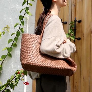 Tote – Girl’s Dream + Black Suite, Handmade Leather Tote, Woven Leather Tote, Minimal Wardrobe, Leather Tote Purse, Oversized Tote Bag, Handmade Tote, Woven Tote Bag, Lightweight Bag