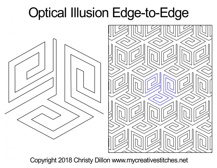 the optical illusion edge - to - edge pattern is shown in black and white