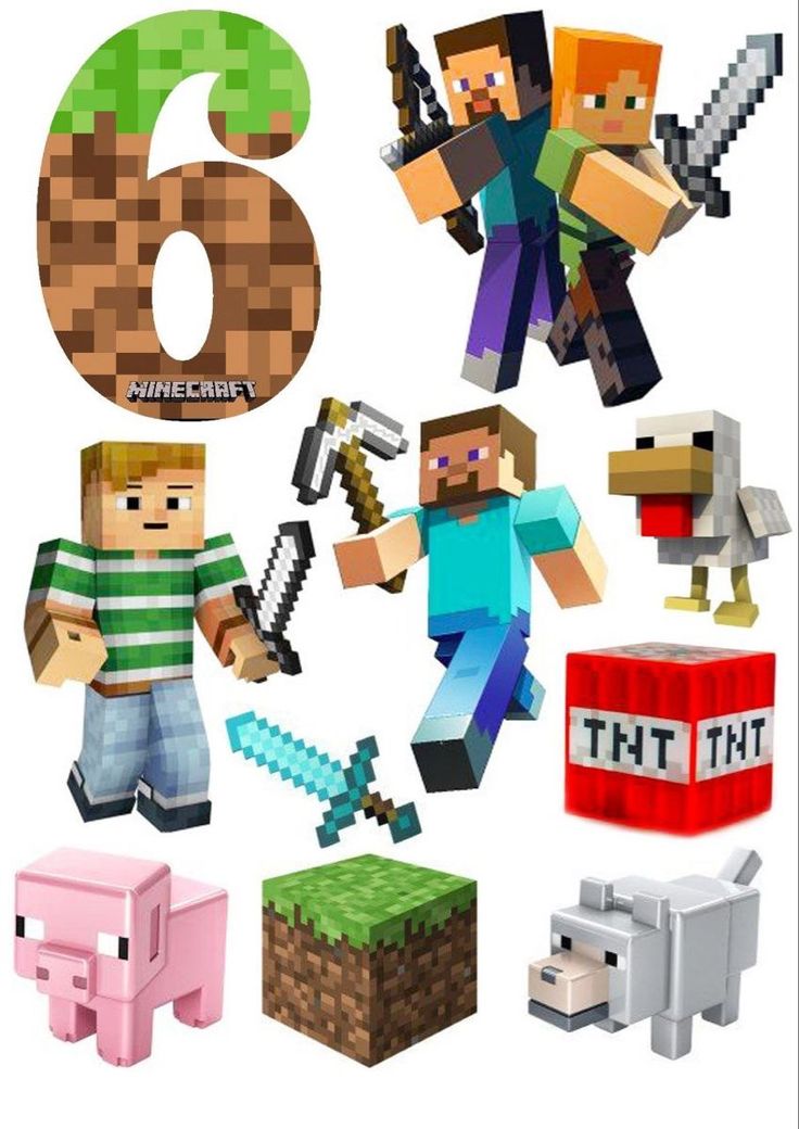 some minecraft characters are in different poses