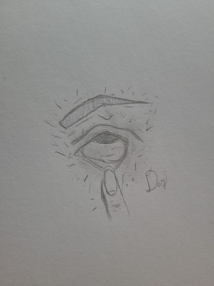 a pencil drawing of an eye with the word do not touch on it's side