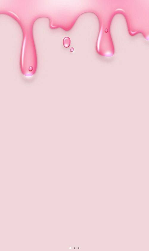 pink liquid flowing down the side of a pink wallpaper with white dots on it