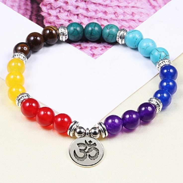 New Handmade 7 Chakra Healing Bead Bracelet. Have A Mala Buddha Pendant For Balance! You Also Can Wear And Be Match With Any Color! Stretch. Chakra Beads Bracelet, Pink Crystal Earrings, Balance Bracelet, Cherry Necklace, Chakra Beads, Sequin Bag, Buddha Pendant, Yoga Bracelet, 7 Chakra