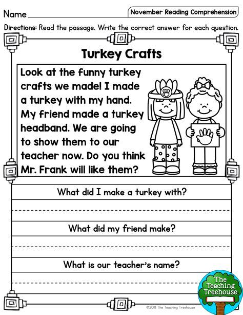 the turkey crafts worksheet for kids to learn how to read and understand what they are