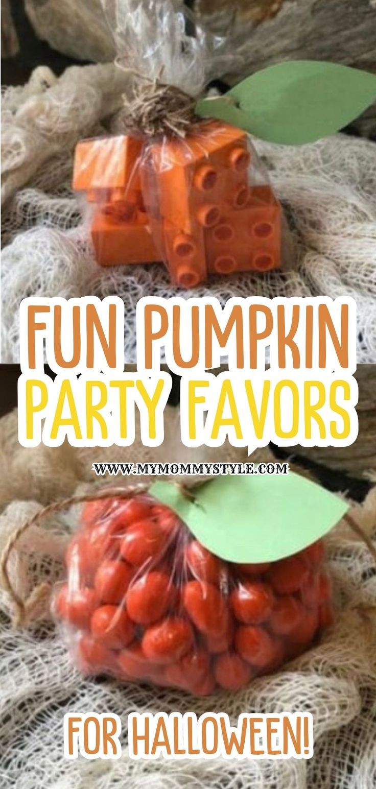 pumpkin party favors for halloween with the words fun pumpkin party favors