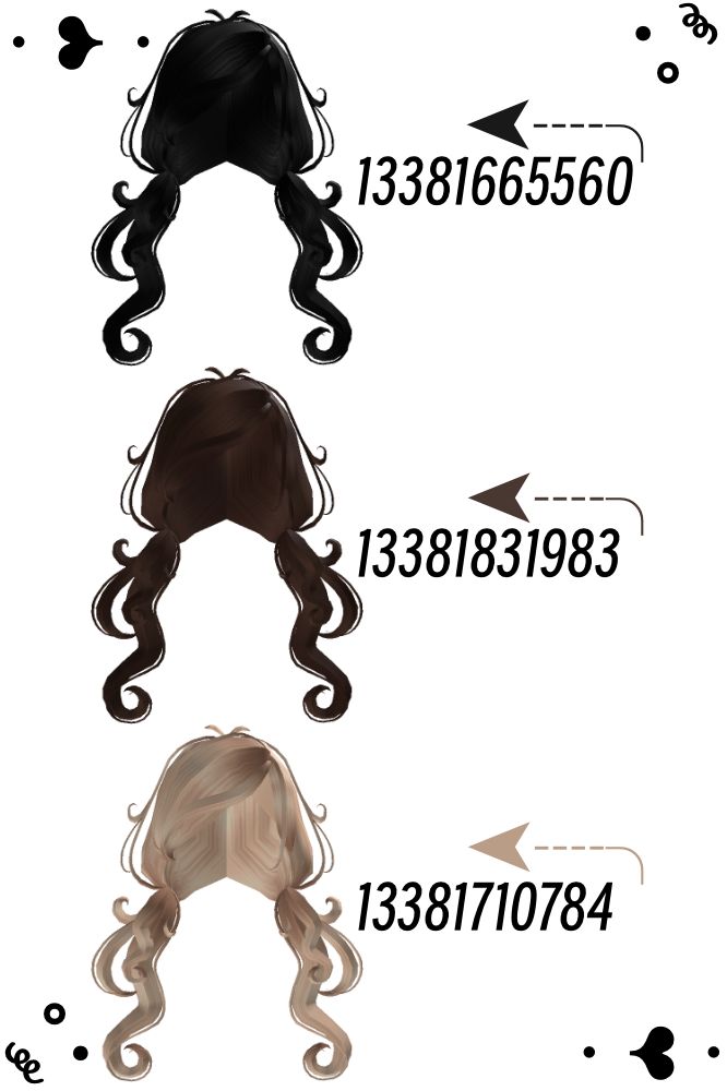 three different types of curly hair are shown in this graphic style, with the same length as