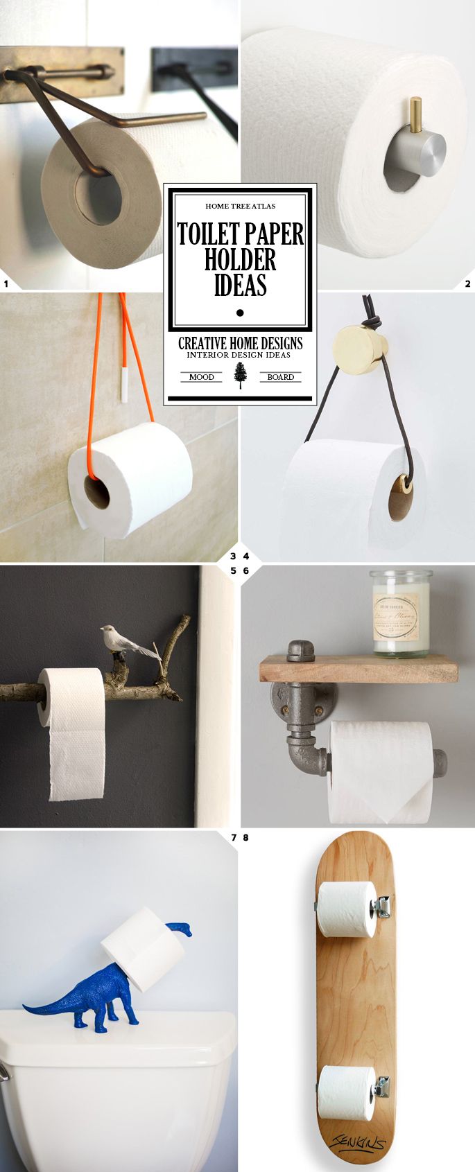 several different types of toilet paper hanging on the wall