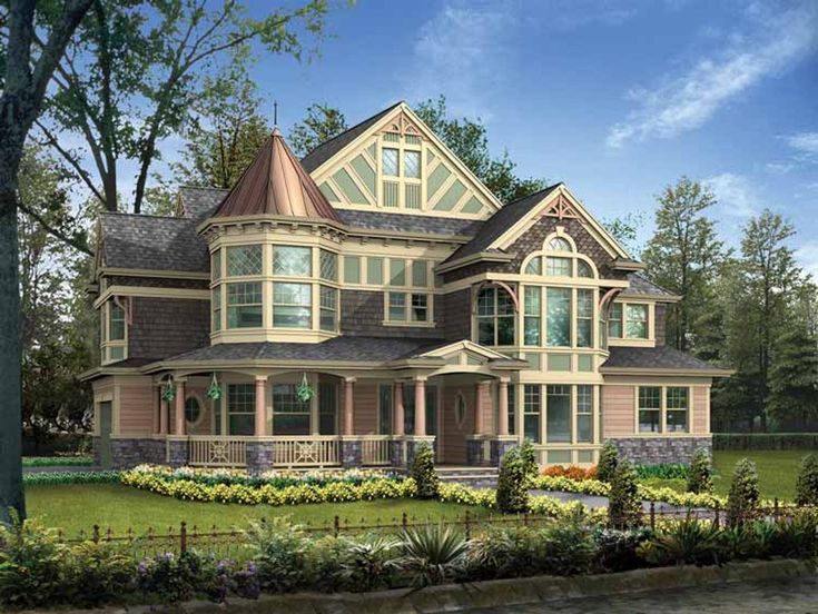 this is an artist's rendering of these victorian house plans