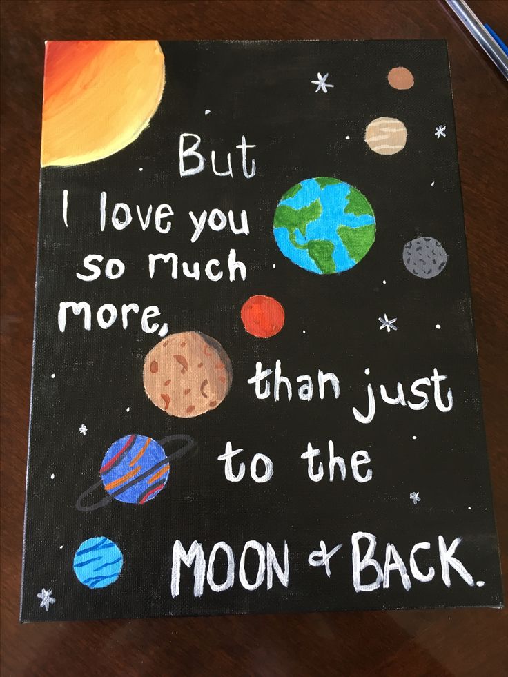 a chalkboard with the words, but i love you so much more than just to the moon and back