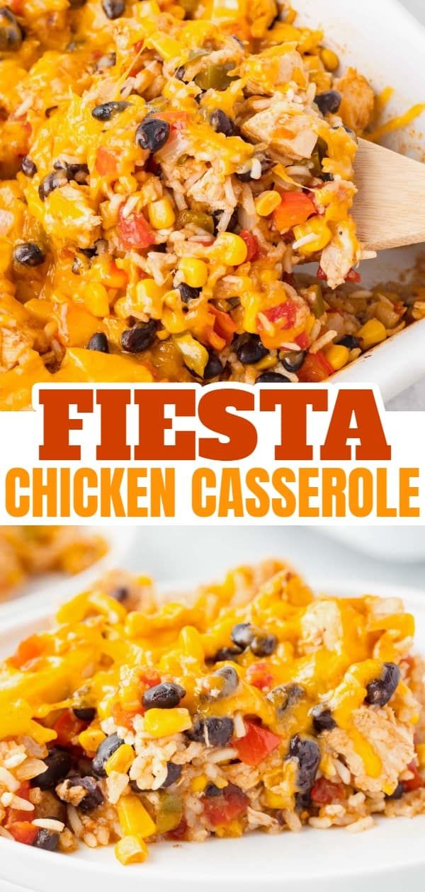 this mexican rice casserole is loaded with chicken, black olives and corn