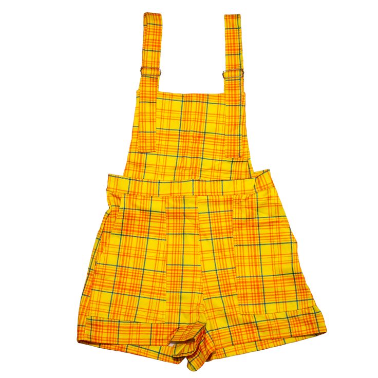 Playful Yellow Shorts For Spring, Summer Cotton Shortalls Overall, Playful Yellow Spring Shorts, Playful Yellow Summer Shorts, Casual Summer School Shorts, Relaxed Fit Shortalls For Summer, Casual Summer Shorts For School, Relaxed Fit Summer Shortalls, Trendy Cotton Shortalls