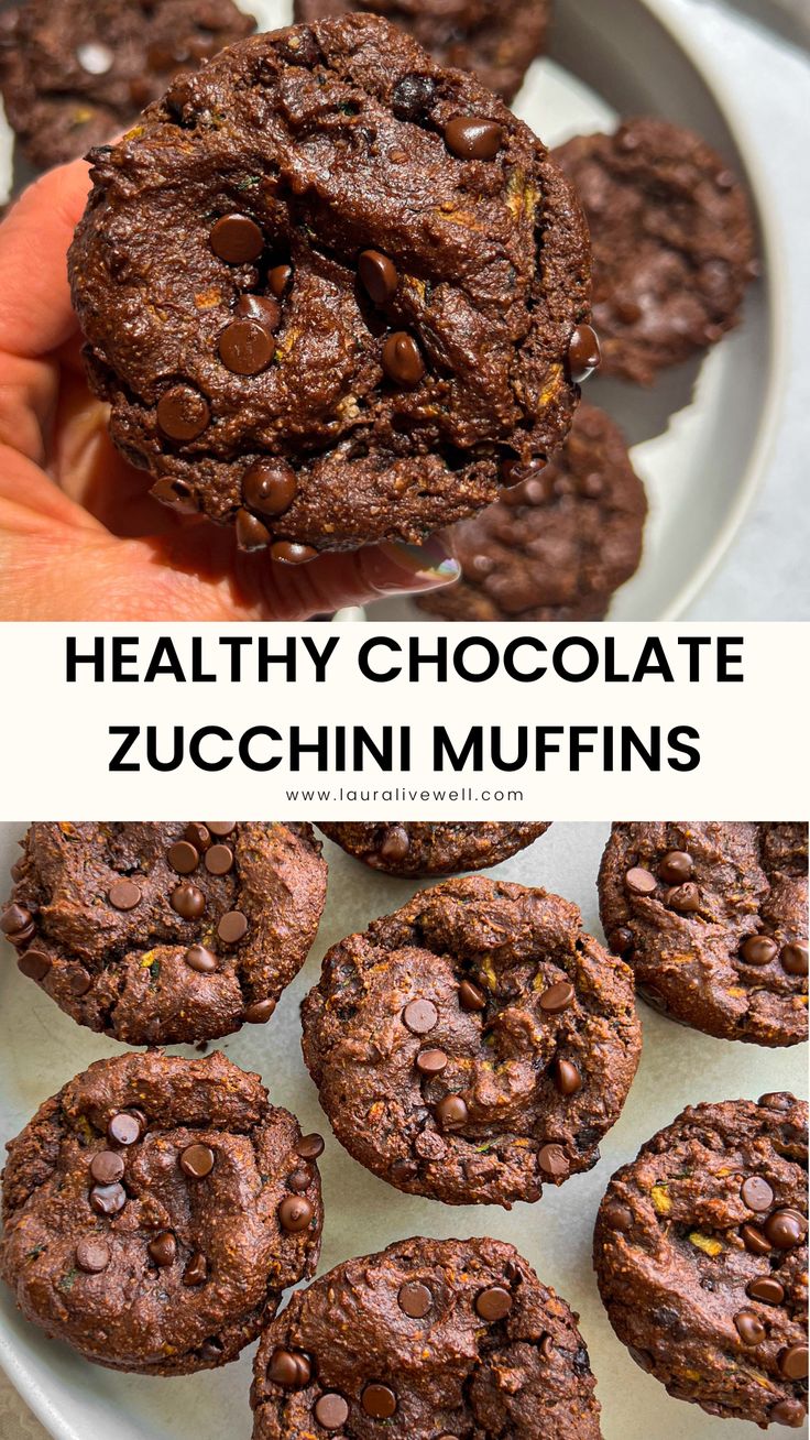 Healthy Chocolate Zucchini Muffins Zucchini Protein Muffins, Protein Powder Muffins, Healthy Chocolate Zucchini Muffins, Chocolate Protein Muffins, Double Chocolate Zucchini Muffins, Zucchini Muffins Healthy, Chocolate Zucchini Muffins, Gluten Free Protein, Double Chocolate Muffins