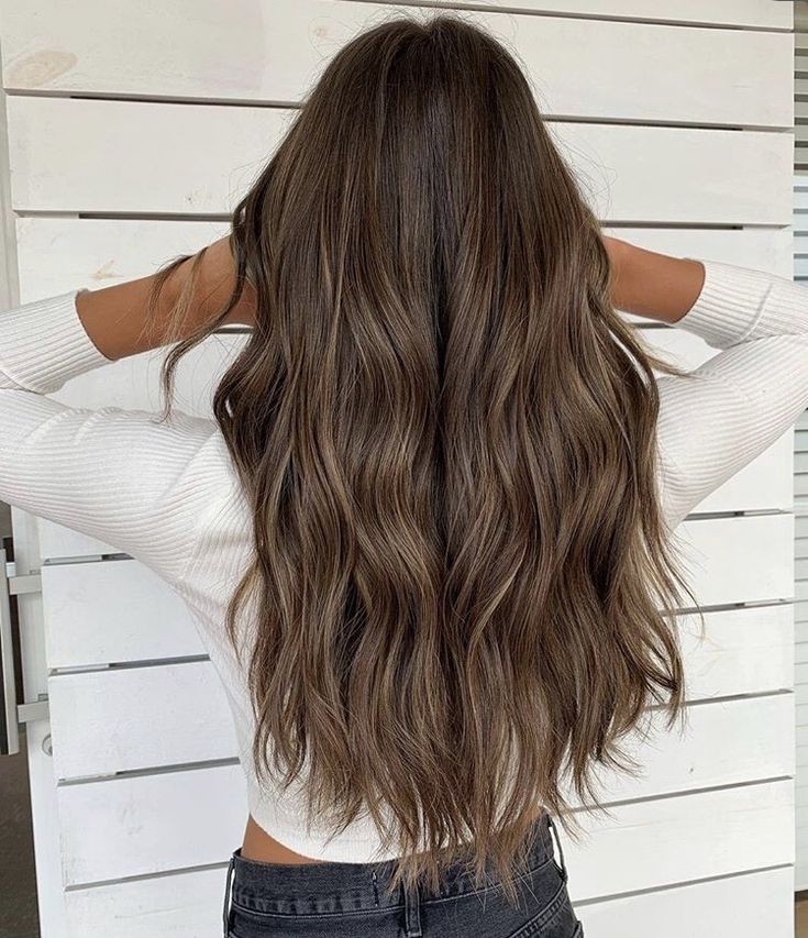 Long Brown Hair Blonde Balayage, Hair Color Ideas For Brunettes To Go Lighter, Brown Hair On Natural Blondes, Brunette On Black Hair, Cool Brown Babylights, Think Money Piece Hair, Burnett Hair With Highlights For Fall, Balayage On Dark Brown Hair Straight, Level 3 Balayage