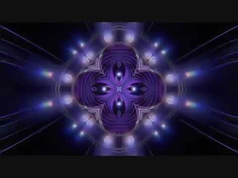 an abstract purple and blue design with lights