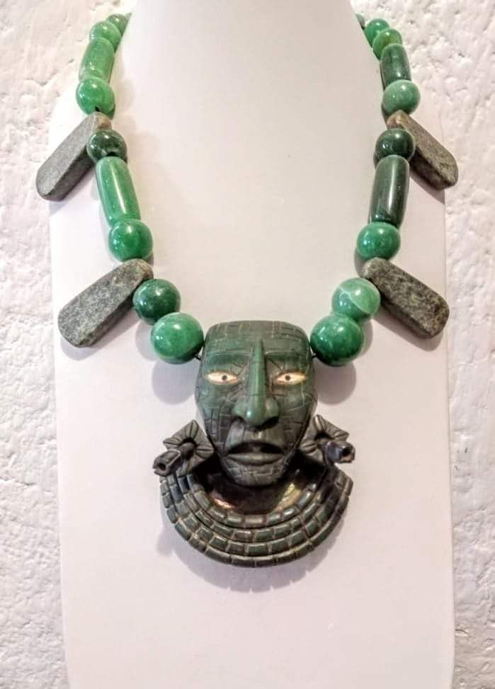 Mayan Art, Mens Necklace Pendant, Astrology Necklace, Mask Necklace, African Necklace, Art Deco Necklace, Jade Necklace, Jade Carving, Mens Pendant