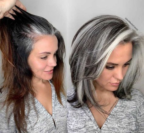 Κούρεμα Bob, Grey Hair Transformation, Gorgeous Gray Hair, Grey Hair Inspiration, Gray Hair Growing Out, Silver Hair Color, Silver Grey Hair, Natural Gray Hair, Blending Gray Hair